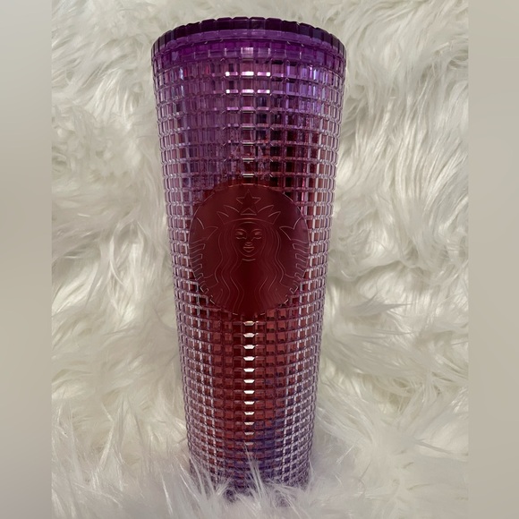 NEW NEVER USED Starbucks tumbler 24 oz venti cup iridescent purple bling jewel - Picture 3 of 15